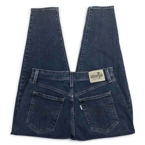 Levi's Silver Tab High Rise MOM Jeans Medium Wash Tapered Leg Womens 30x25.5 - Picture 4 of 15